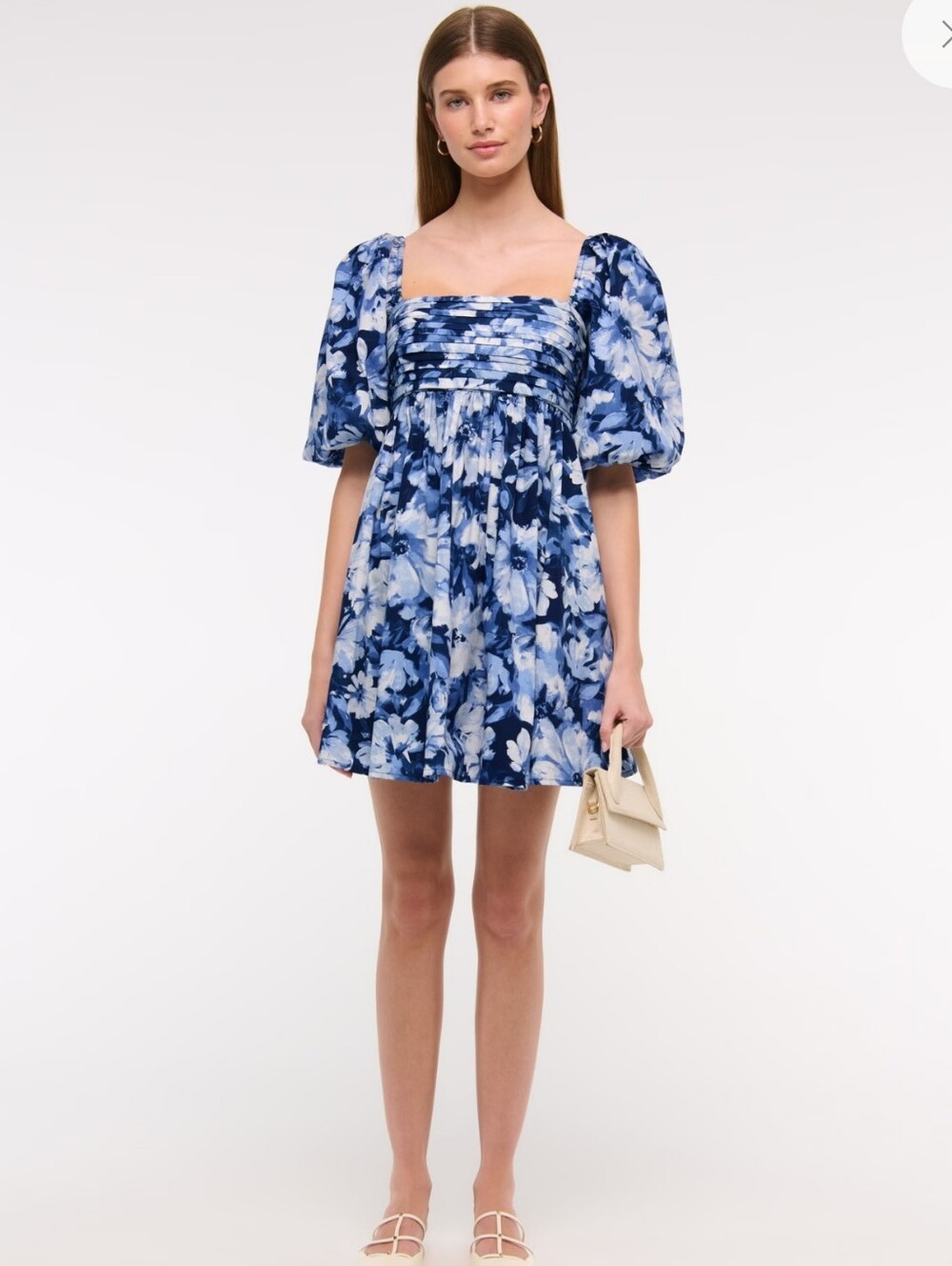 Abercrombie & Fitch Emerson Poplin Puff-Sleeve Mini Dress